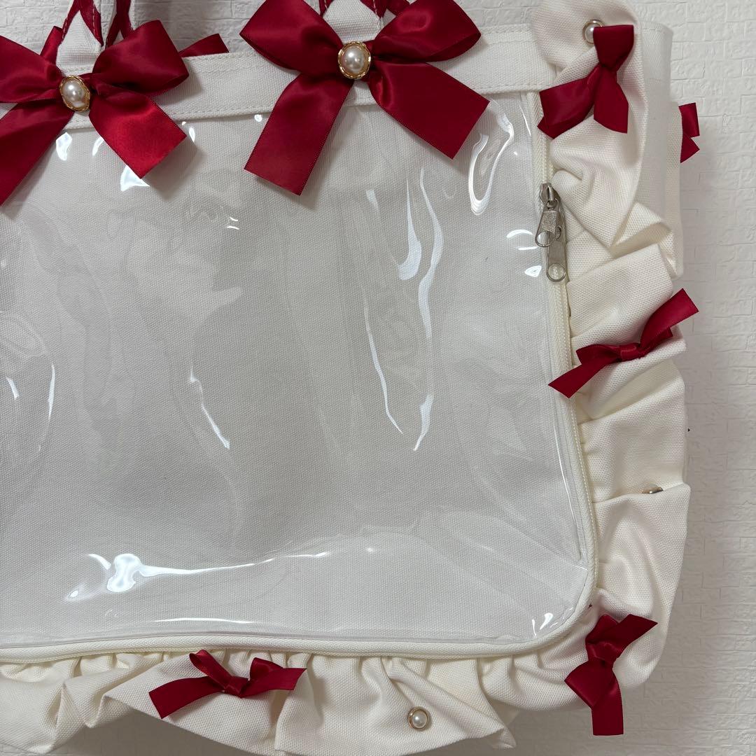 【美品】ザッカマート 痛バック フリルデザイン 白 赤