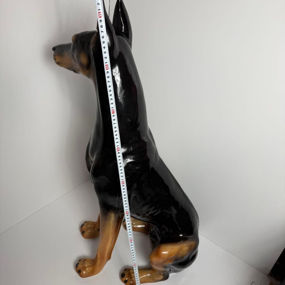 大型　ドーベルマン オブジェ　 置物 犬 陶器　ビンテージ　成犬