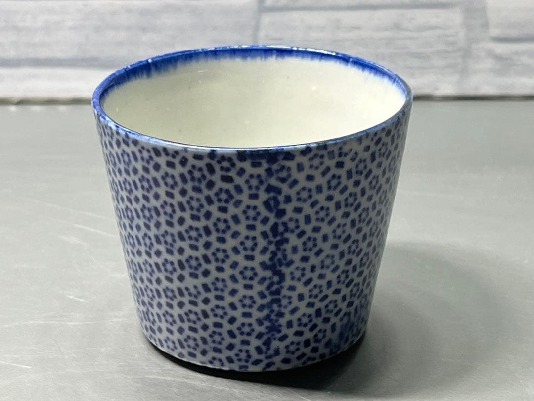 明治印判　小紋　そば猪口　5客