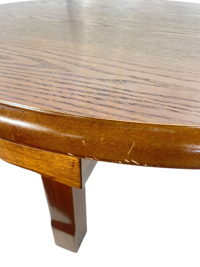 HR588 円卓　ちゃぶ台　テーブル 折りたたみ脚 木製 座卓 丸90cm