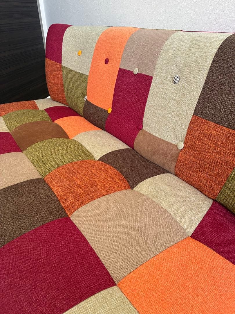 不二貿易　カラフルパッチワークソファ