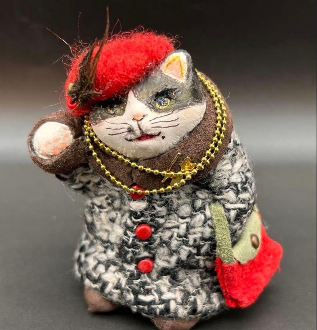 【希少】千里　作　猫　置物　作家もの　千里猫　　かわいい　入手困難　セット