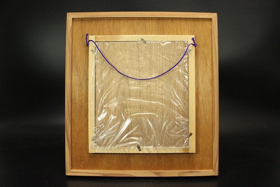 屋久杉 彫刻 双魚 額 希少(ZE866)