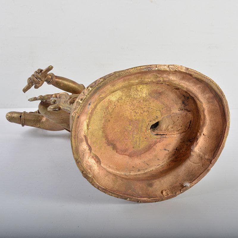 仏教美術　古銅鍍金　チベット仏　仏像　置物　M　R4594