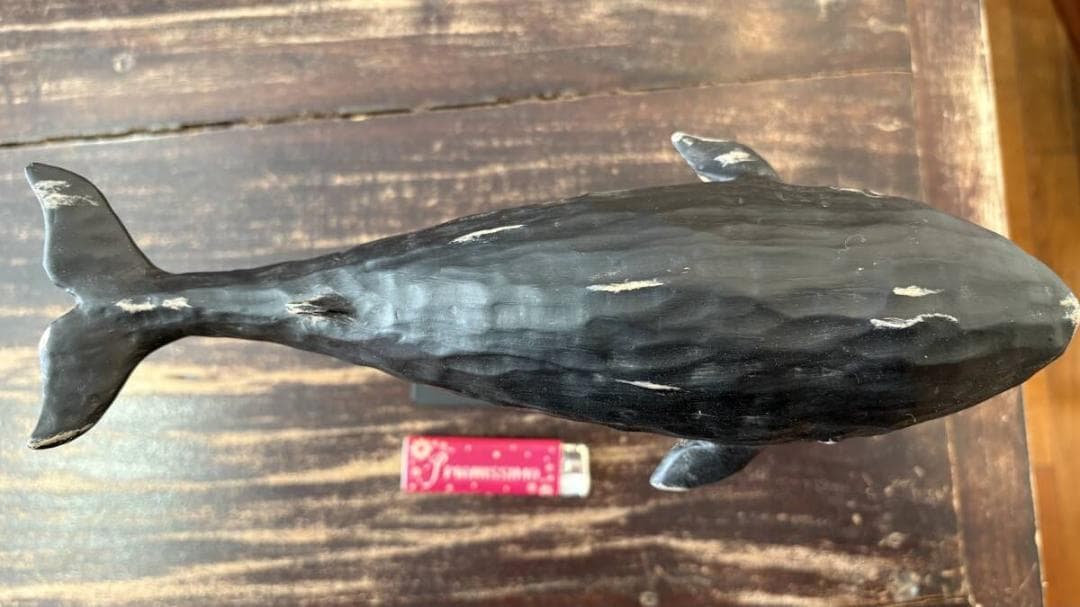 ★シロナガスクジラのスチール台付オーナメント★リアル　迫力　ホエール