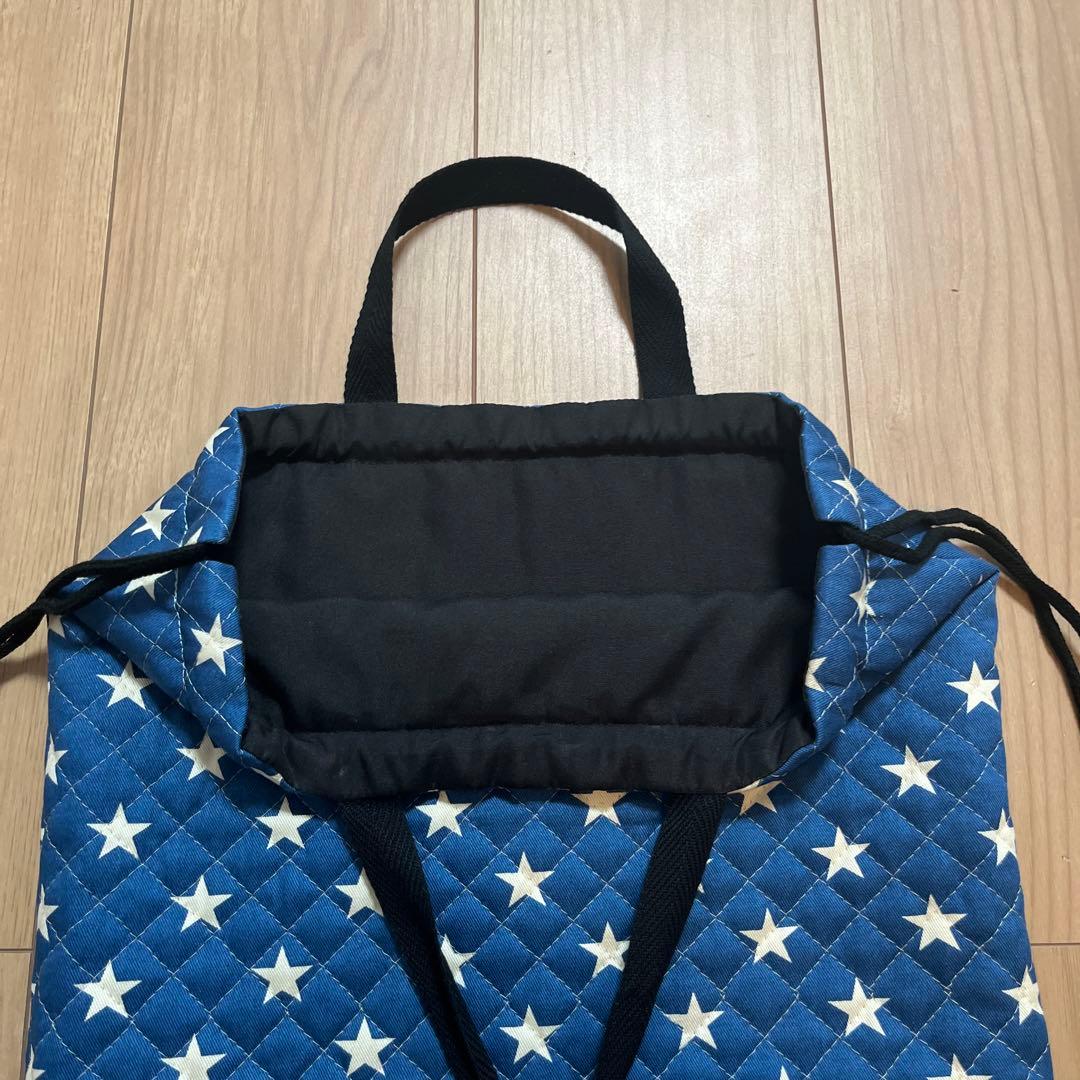 ひまわり ブルー星柄キルト　レッスンバッグ５点セット