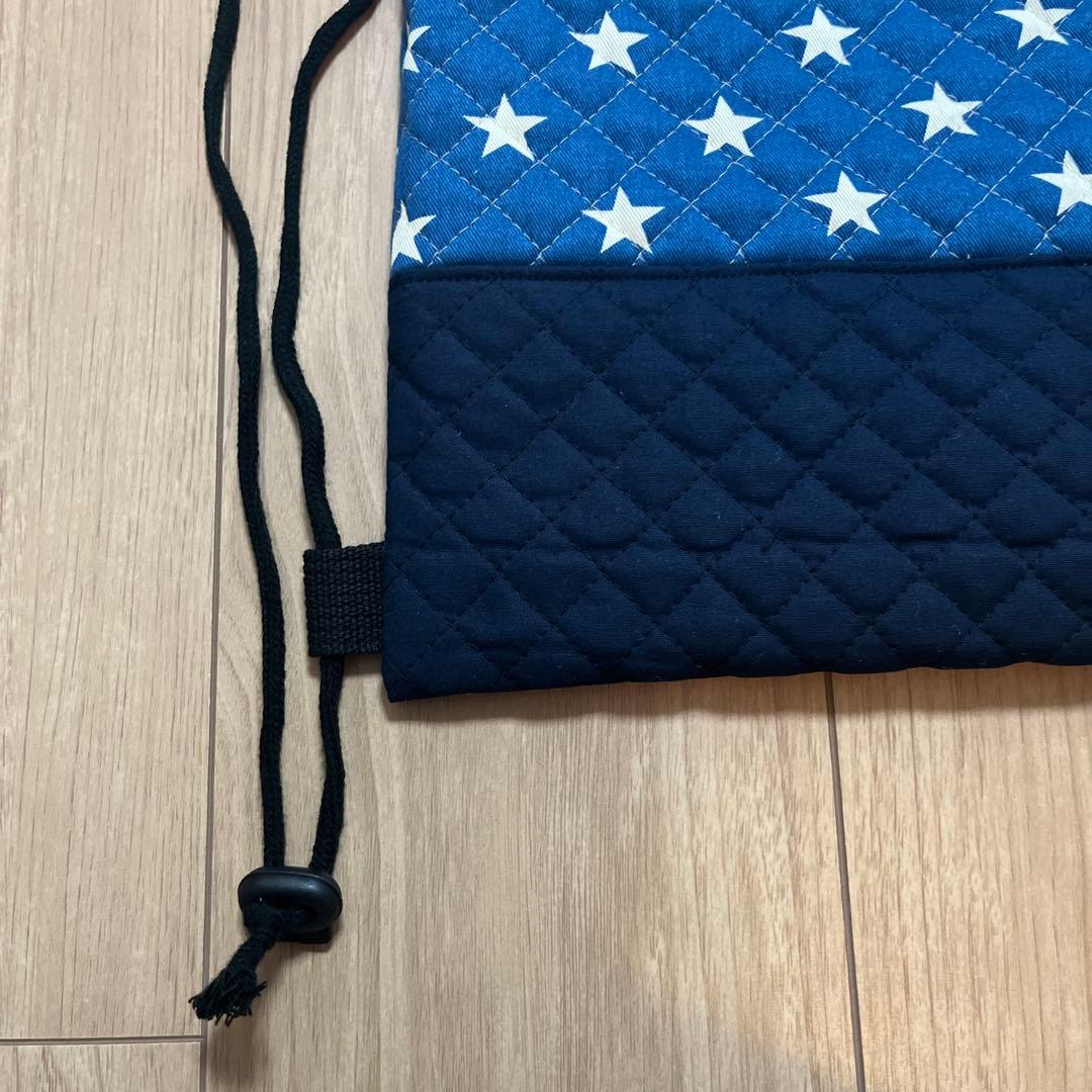ひまわり ブルー星柄キルト　レッスンバッグ５点セット