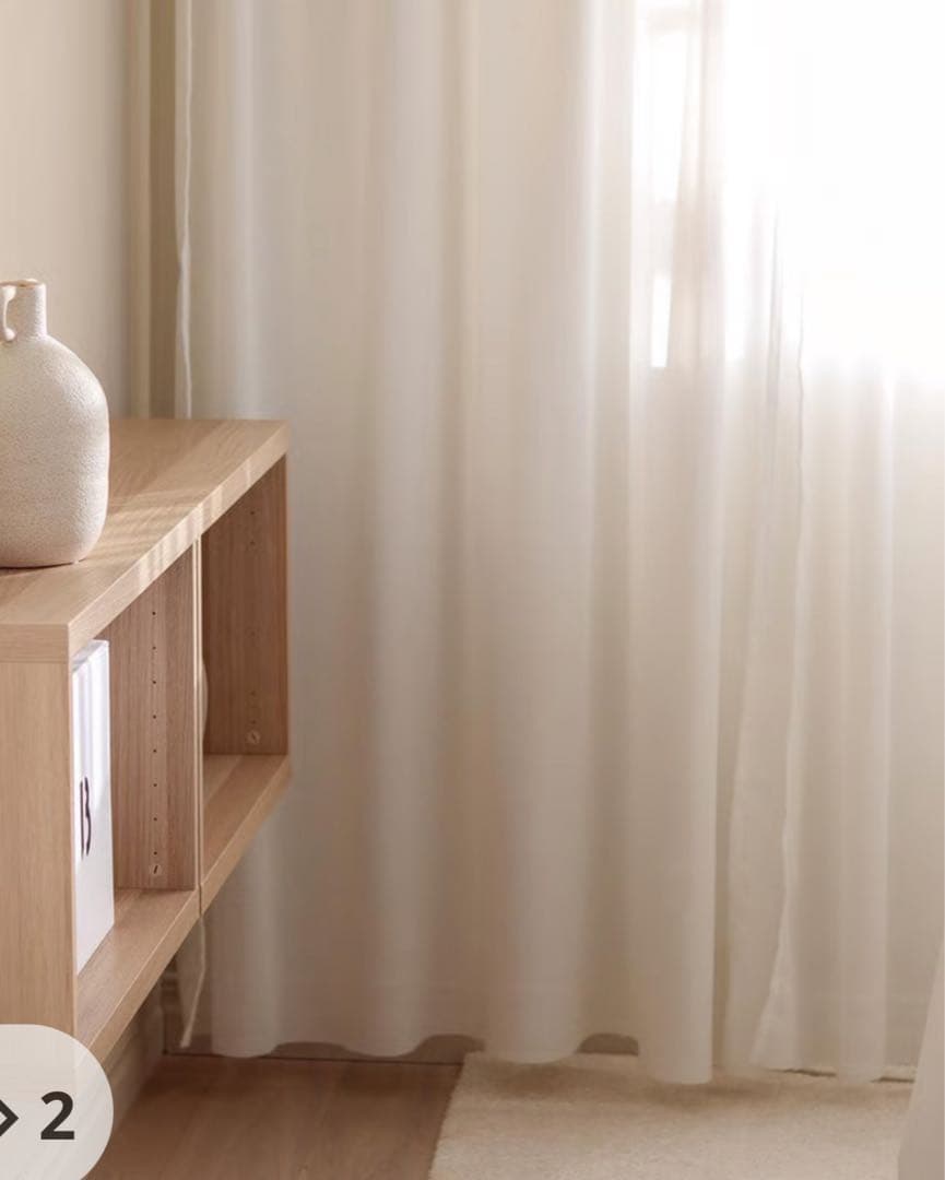 美品2枚1組【IKEA✴︎DYTÅGホワイト カーテン】麻100%145x250