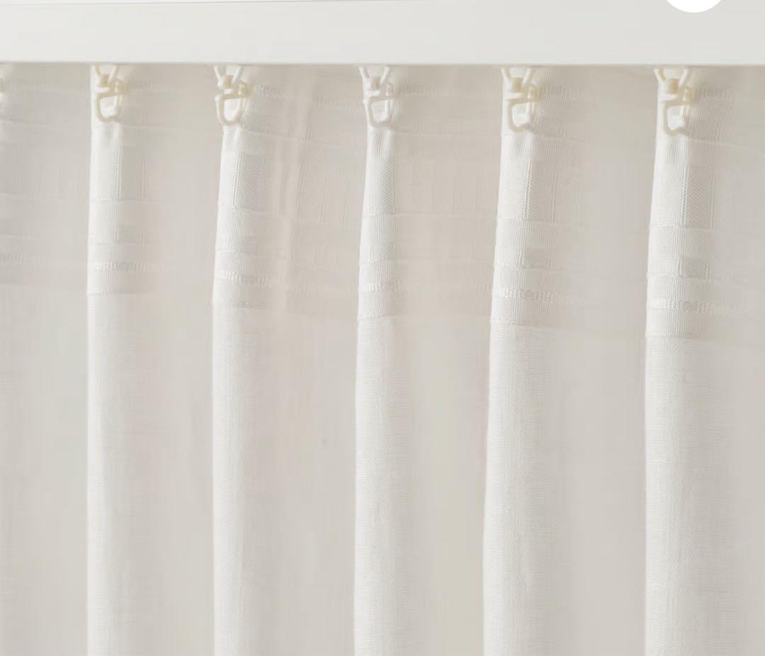 美品2枚1組【IKEA✴︎DYTÅGホワイト カーテン】麻100%145x250