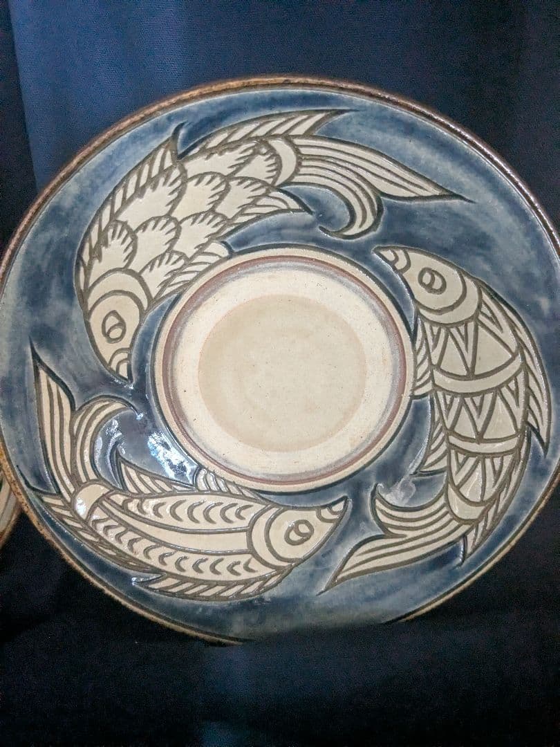 沖縄やちむんカップ＆ソーサーとお皿セット【金城敏男氏・宮城須美子氏作】