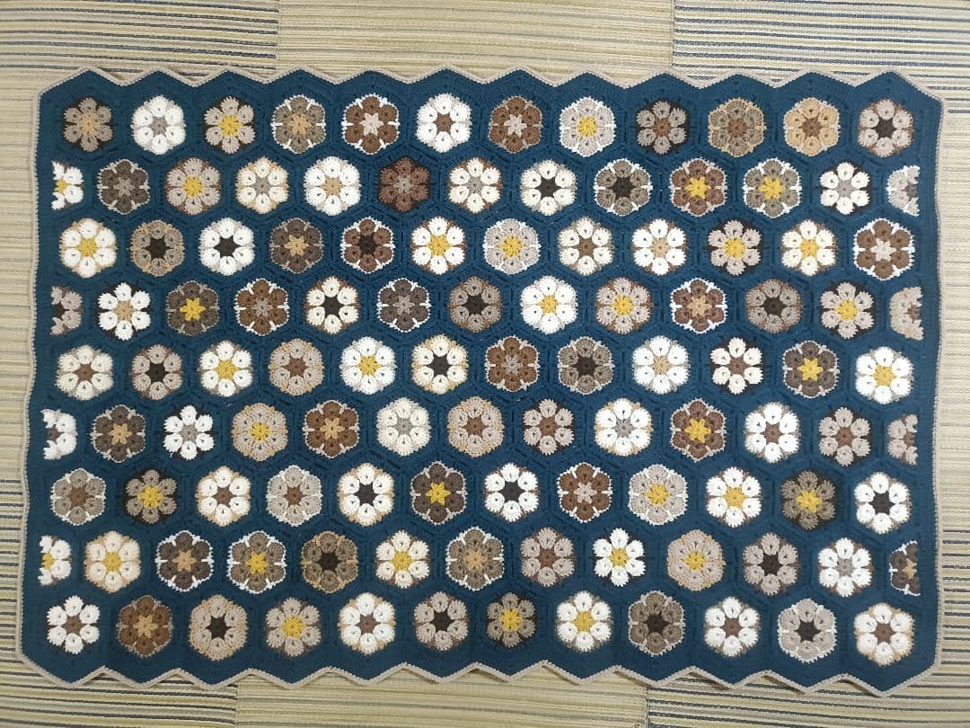 手編み * マルチカバー * ブランケット * アフリカンフラワー