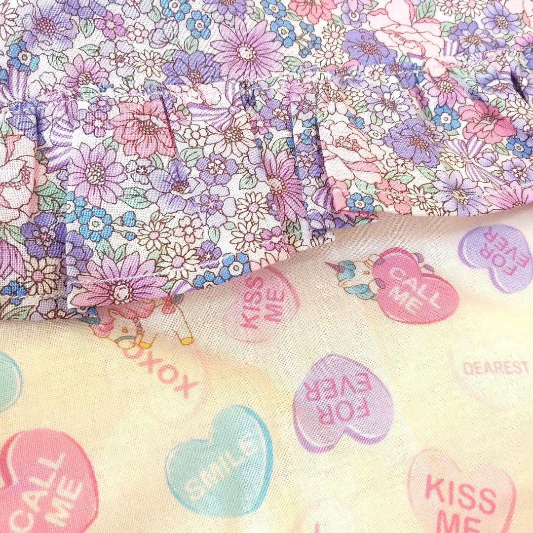 入園入学　リバティ柄ユニコーン柄キルティングレッスンバック上履きいれナップザック