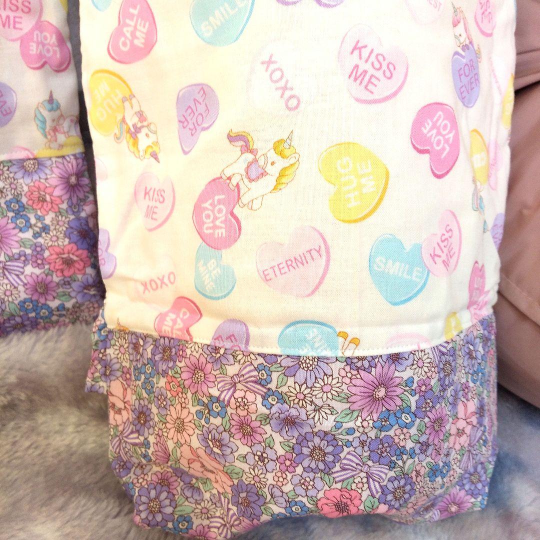 入園入学　リバティ柄ユニコーン柄キルティングレッスンバック上履きいれナップザック