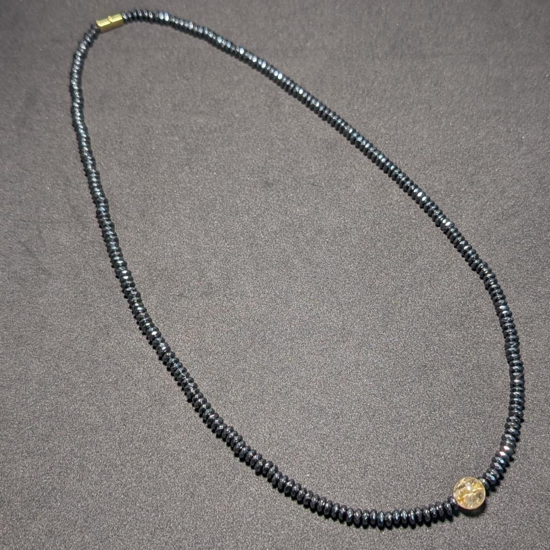金運覚醒☆ゴールドルチル×ヘマタイト ネックレス｜開運 天然石 アクセサリー