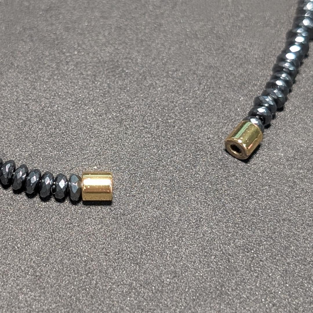 金運覚醒☆ゴールドルチル×ヘマタイト ネックレス｜開運 天然石 アクセサリー