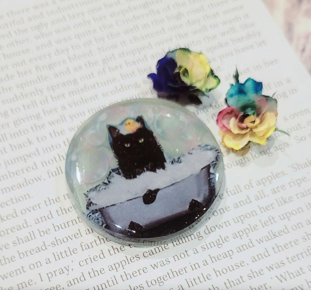 NO.57❤黒猫  お風呂❤レジンヘアゴム