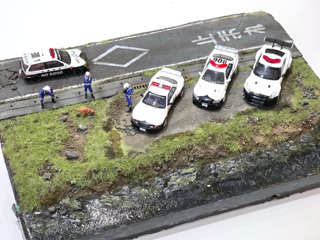 カスタム 現実的 警察ジオラマ 1:64 セット A4サイズ