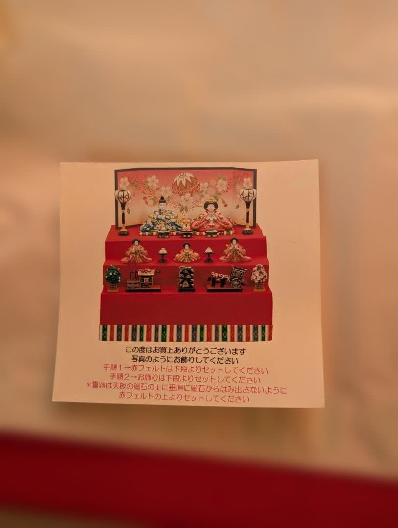 ミニ雛人形三段①　ひな祭り　新花園雛新三段　5人飾り　小　丹青堂製