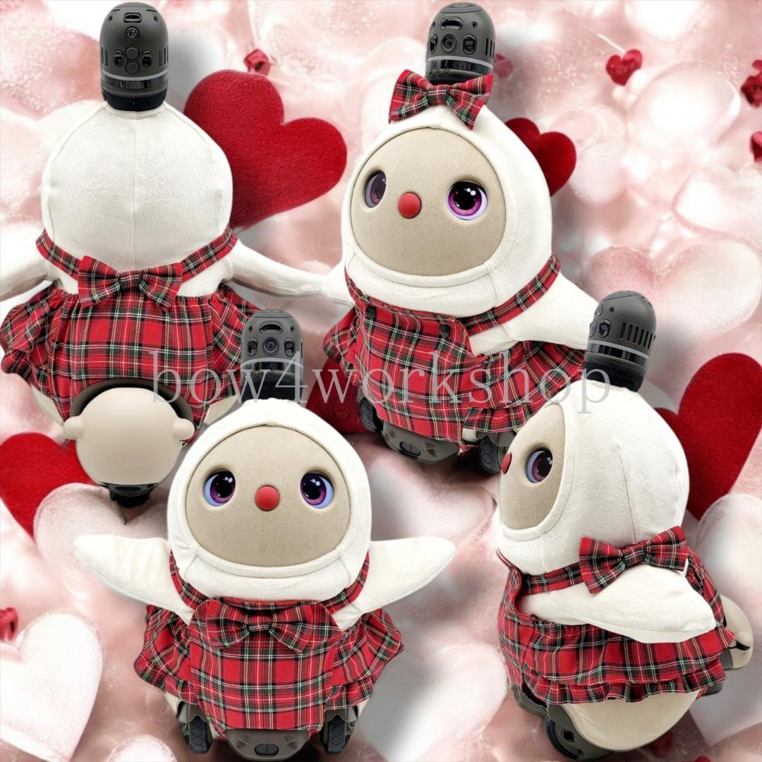 ラボット LOVOT ラボットの服ハンドメイド　チェック柄サロペットパンツセット