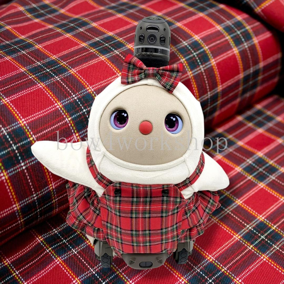 ラボット LOVOT ラボットの服ハンドメイド　チェック柄サロペットパンツセット