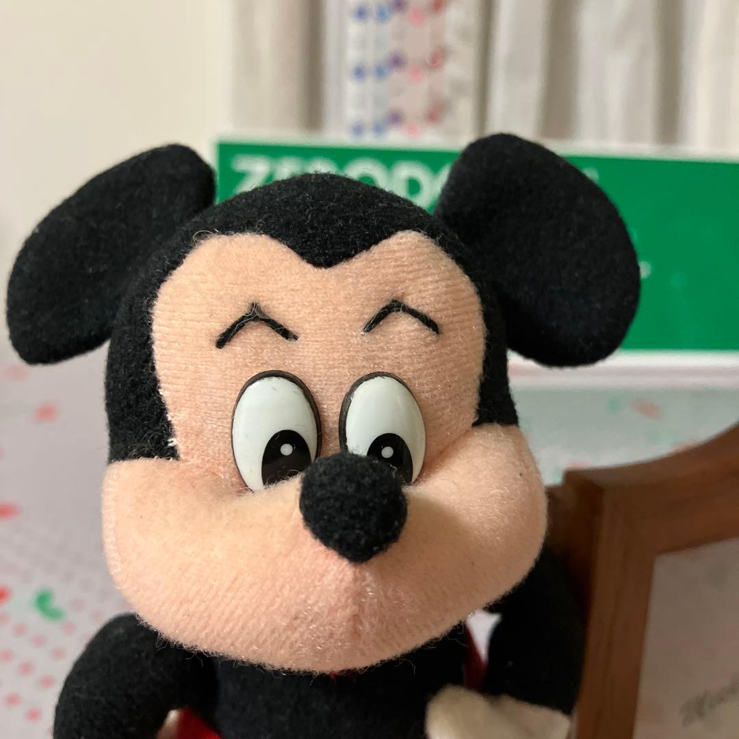 ☆ディズニー　ミッキーマウス　フォトフレーム　木製　レトロ☆