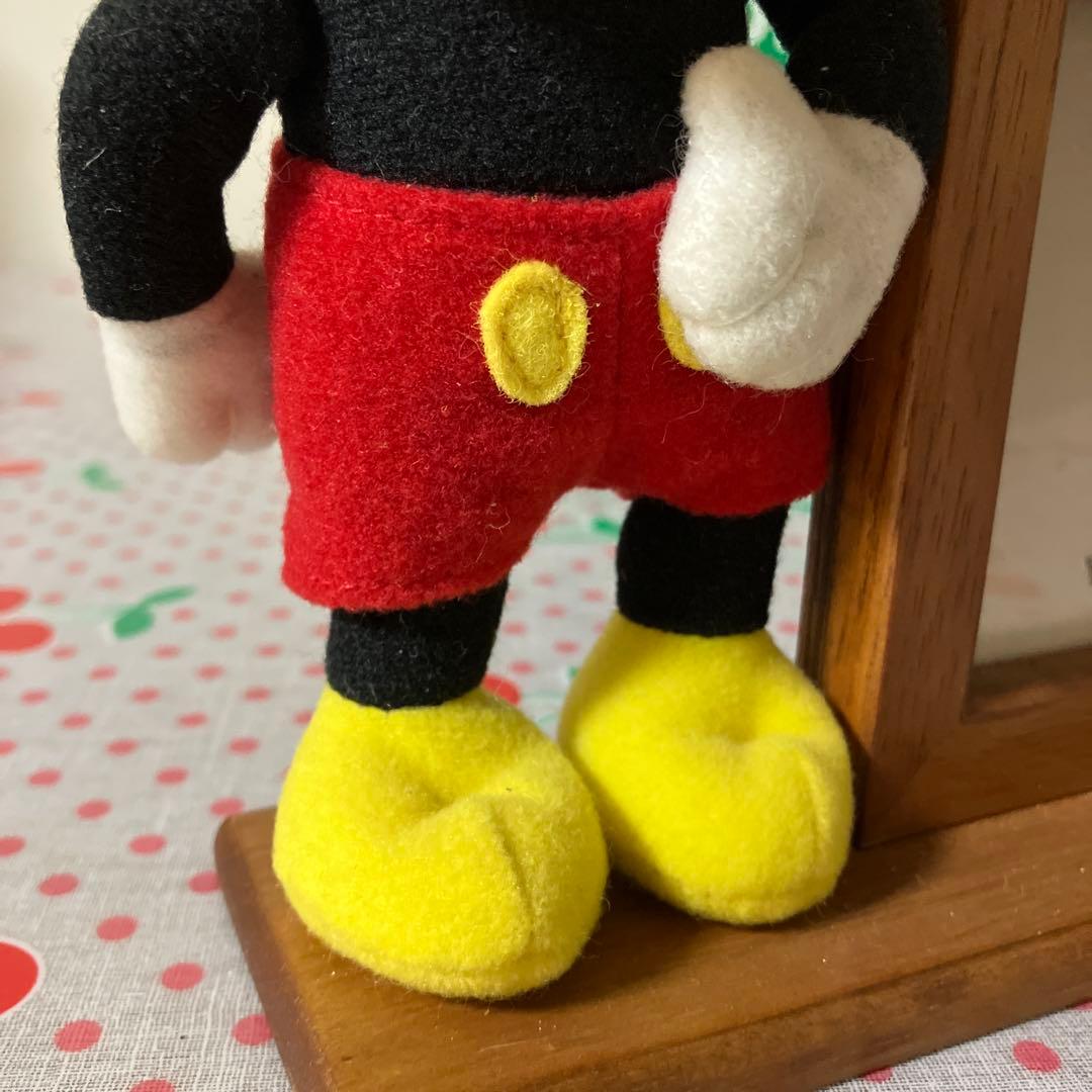 ☆ディズニー　ミッキーマウス　フォトフレーム　木製　レトロ☆