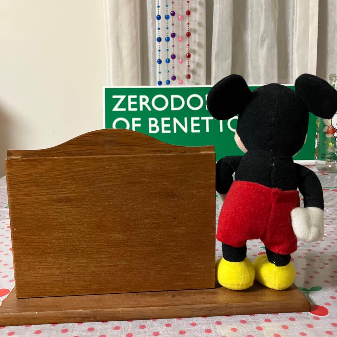 ☆ディズニー　ミッキーマウス　フォトフレーム　木製　レトロ☆