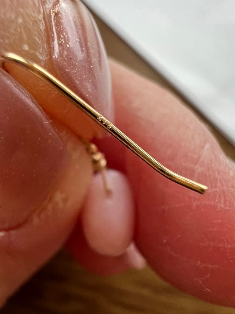 ピンクオパールピアスk18フック