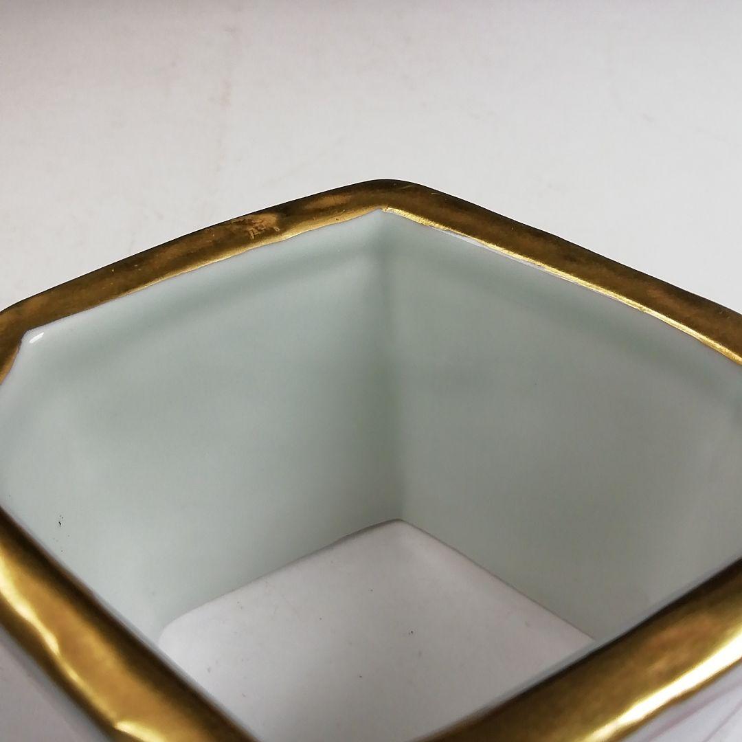 Ｗ３６７　蓋置　『赤絵　菱馬』『高野昭阿弥 造』　共箱　茶道具