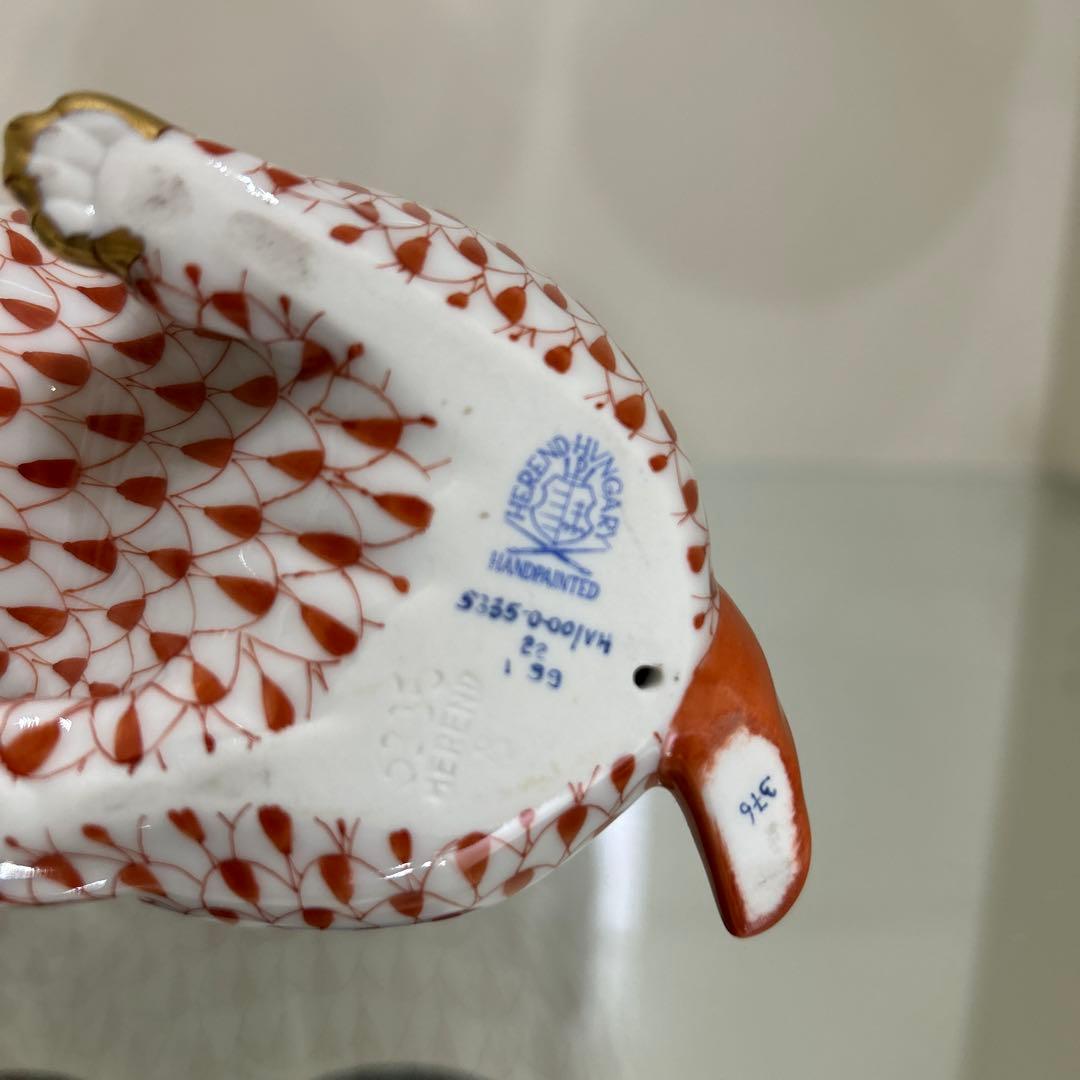 ヘレンド フィギュリン 赤いうさぎ　置物