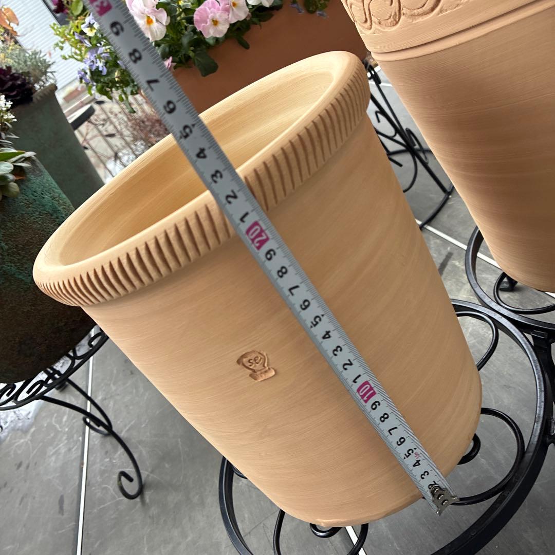 テラコッタ植木鉢セット 大小2個