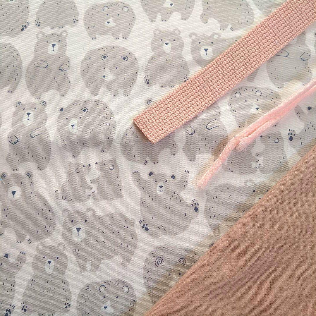 入園入学セット レッスンバッグ 上履き袋 体操服袋 ハンドメイド くま ピンク