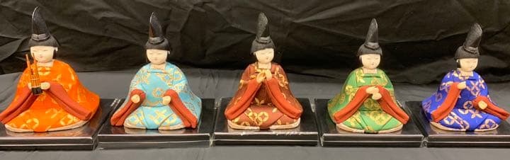 紺金　木目込み　15人揃い　① 雛人形