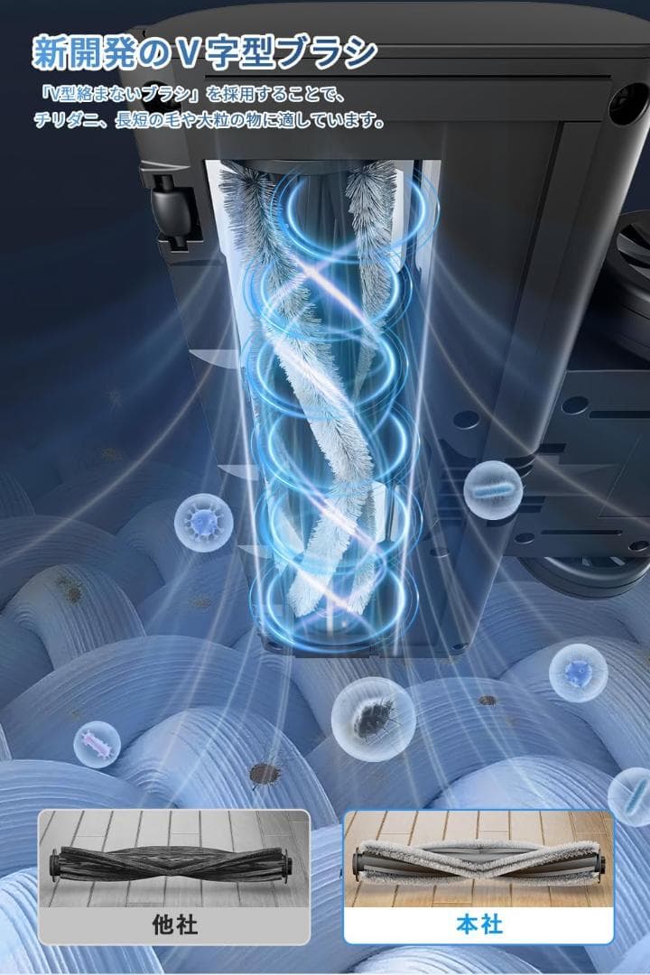 コードレス掃除機 超強力吸引 自立式設計 LEDライト付