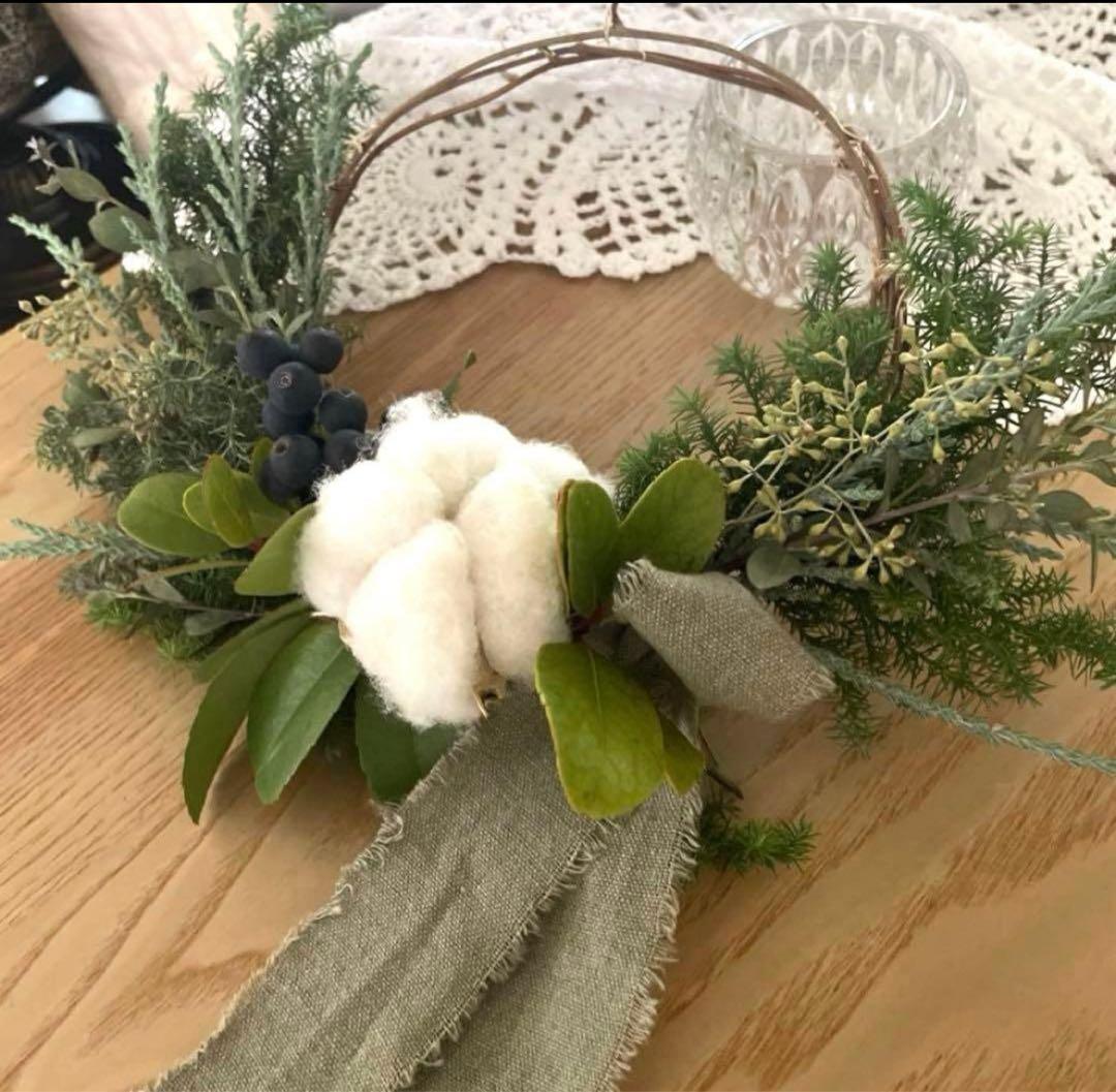 クリスマスリース　スワッグ　ドライフラワー　ハンドメイド