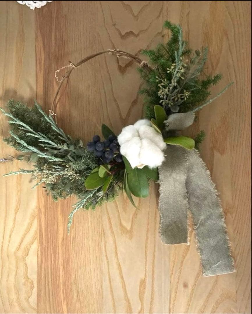 クリスマスリース　スワッグ　ドライフラワー　ハンドメイド