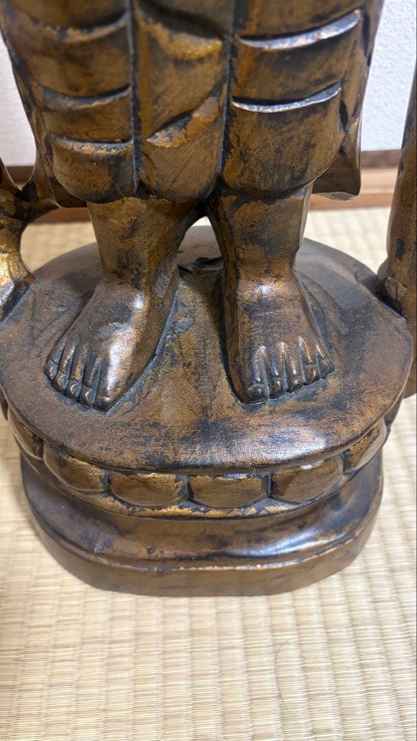 大型 木彫 観音菩薩像 一木造 宝珠持ち 約90cm 仏像 骨董 仏教美術