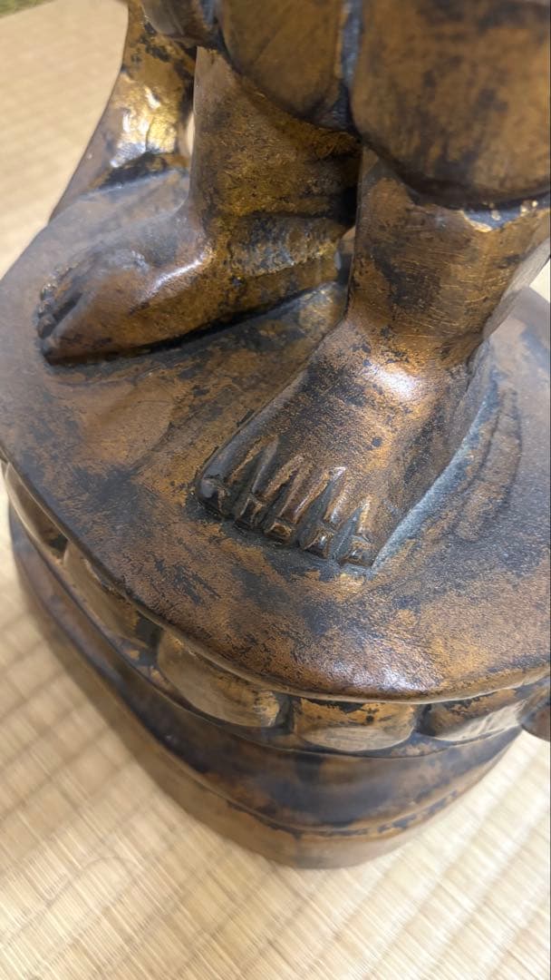 大型 木彫 観音菩薩像 一木造 宝珠持ち 約90cm 仏像 骨董 仏教美術