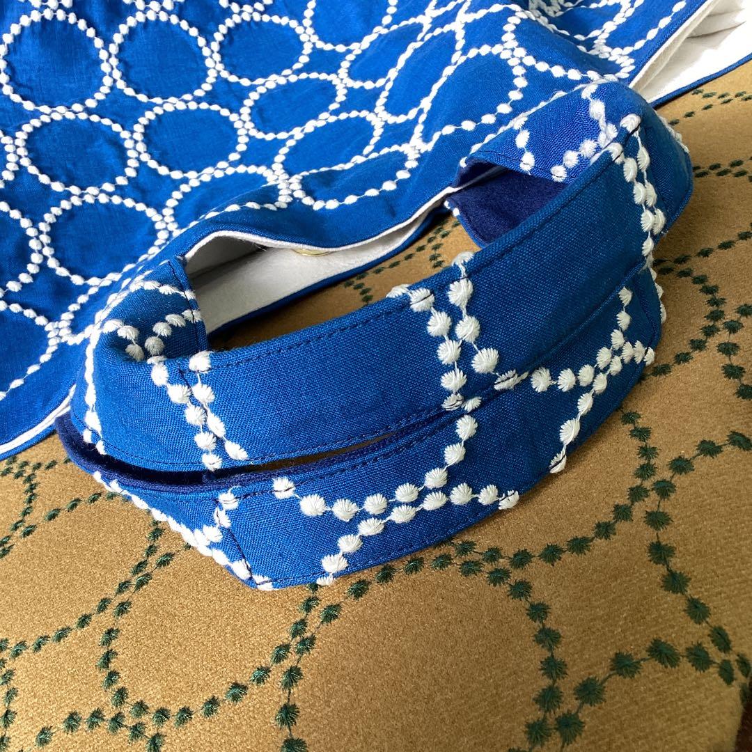 ミナペルホネンタンバリンblue両面でトートバッグハンドメイド