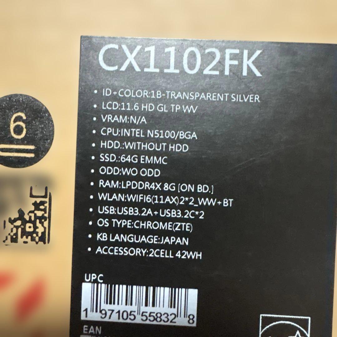 ASUS Chromebook CX1102FK 本体ssd64g