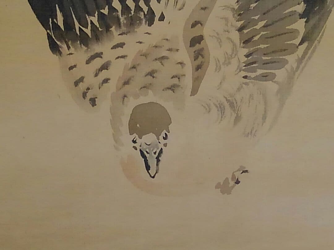 ♥掛軸　古画　関口 華亭　花鳥図　野田 幽谷 師事　茨城　掛け軸