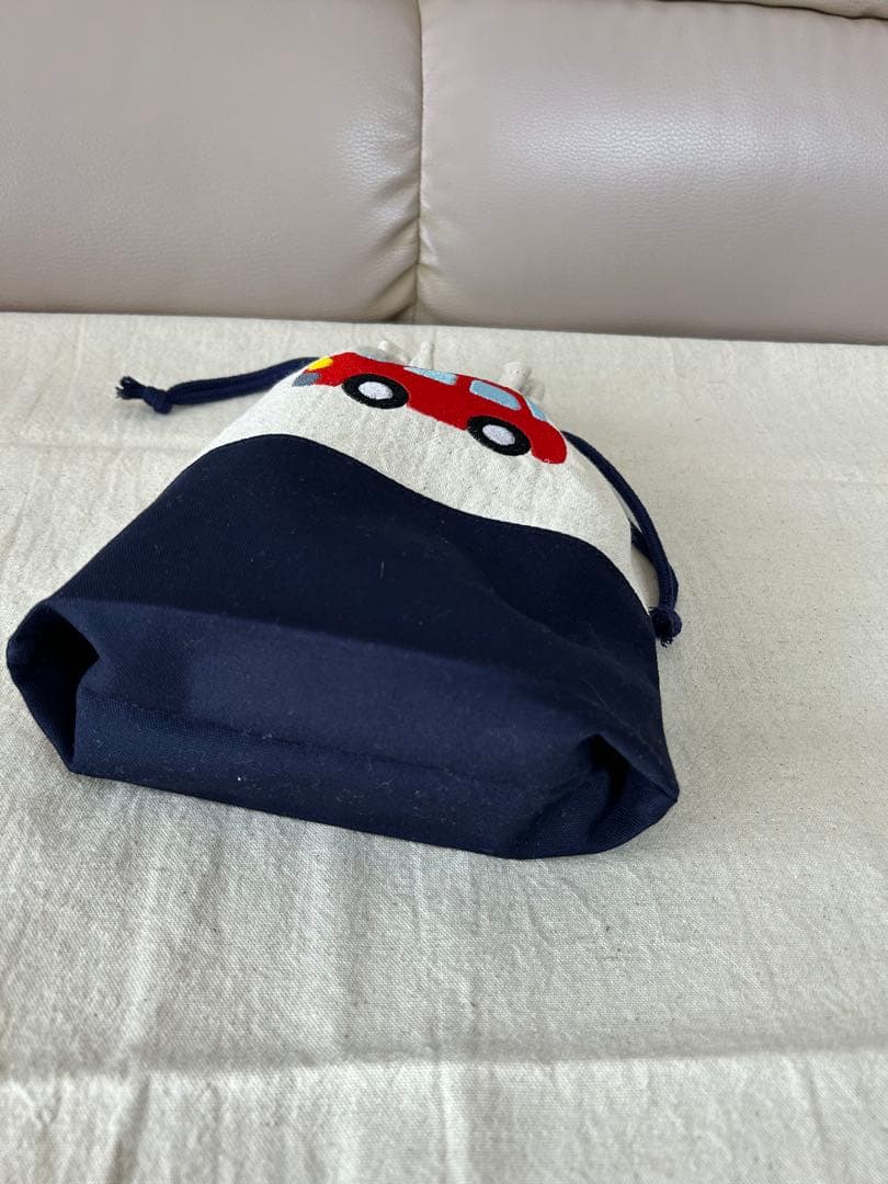 入園入学準備 車と消防車の刺繍バッグ4点セット