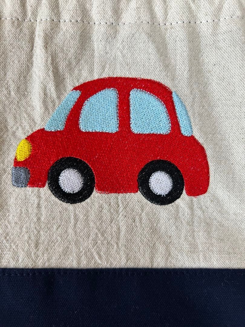 入園入学準備 車と消防車の刺繍バッグ4点セット