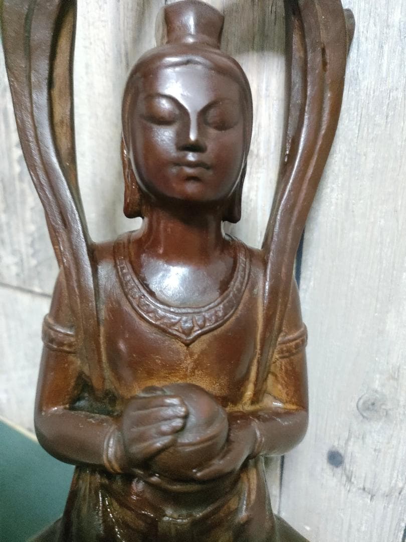 洞澤今朝夫 観音菩薩坐像 ブロンズ像 銅像 42cm 仏像
