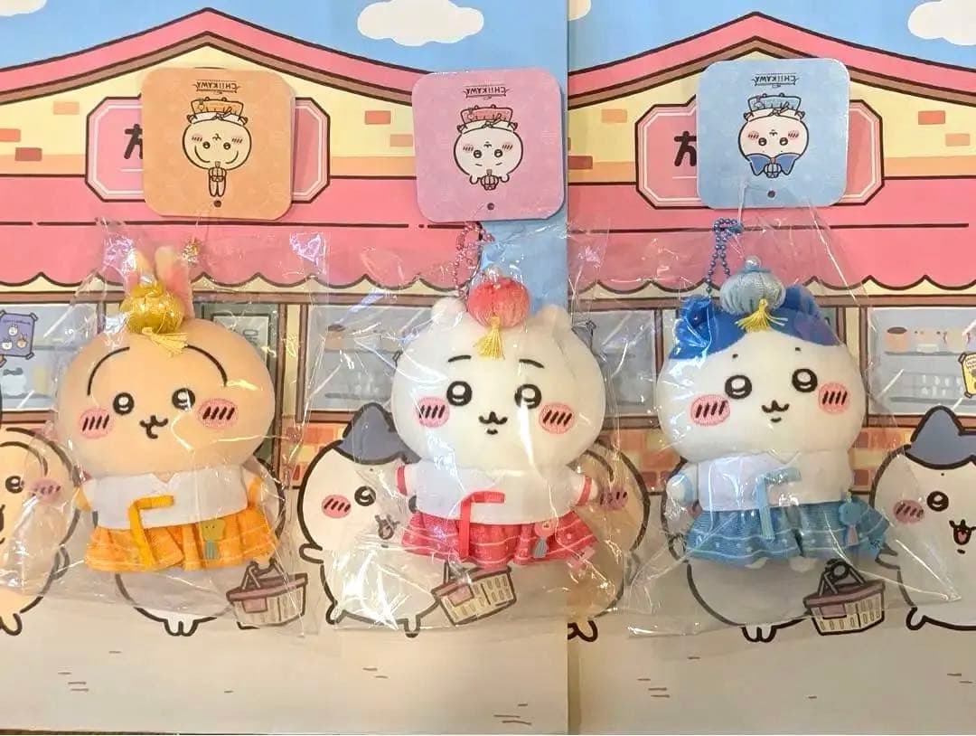 【韓国限定版】ちいかわ チマチョゴリ マスコット ぬいぐるみ セット　おまけ付き