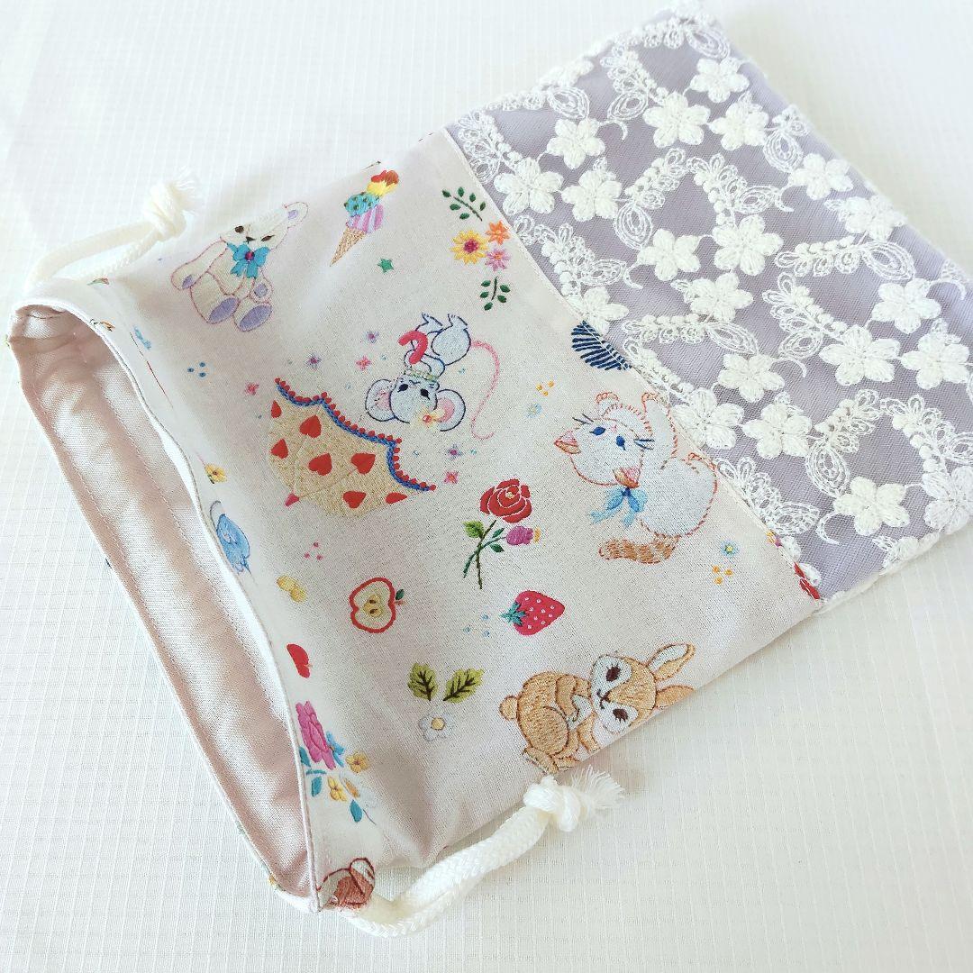 入園入学 4点セット レッスンバッグ 動物刺繍プリント ハンドメイド スピカピカ