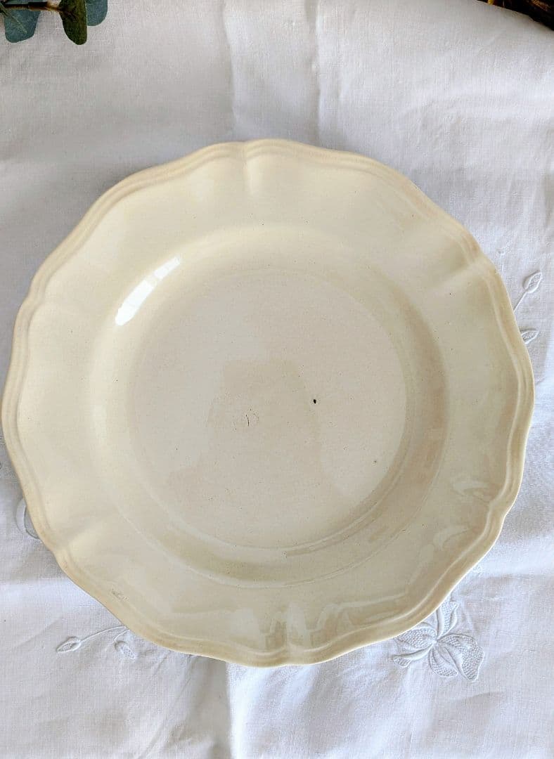 サルグミンヌ 花リム プレート 24.5cm 2枚セット フランス