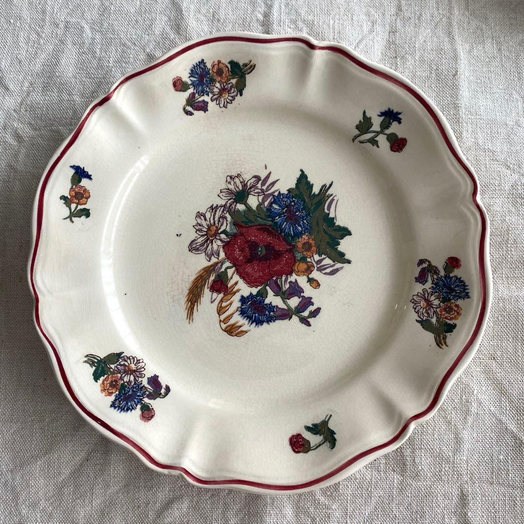 サルグミンヌ　sarreguemines アグレスト　花リム プレート【A】