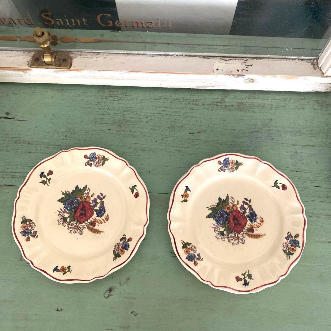 サルグミンヌ　sarreguemines アグレスト　花リム プレート【A】