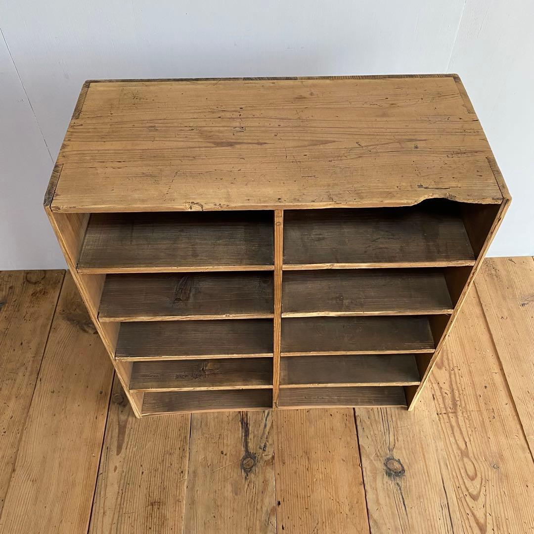 アンティーク チェスト 格子棚 オープンラック 無垢材 無塗装 z750